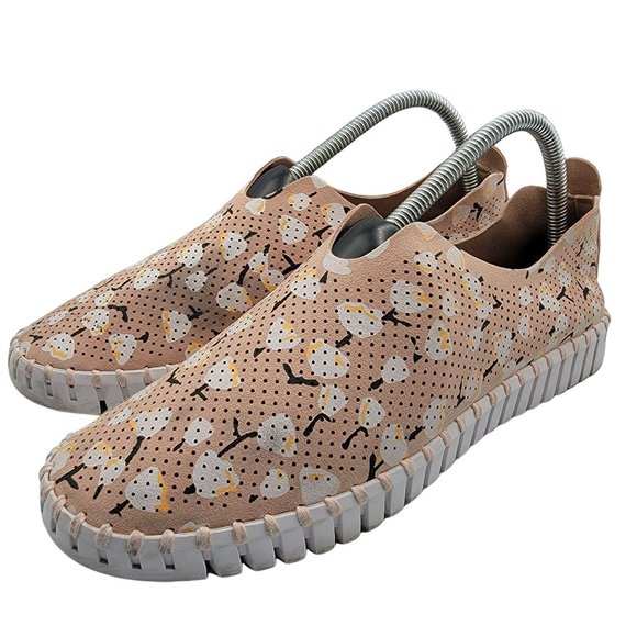 Ilse Jacobsen Tulip 139 Adobe Rose Fabric Perforated Slip On Sneakers Womens 11 - Picture 4 of 12
